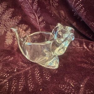 Vintage AVON 70's Glass Chipmunk Squirrel Tea Light Votive
Candle Holder Clear